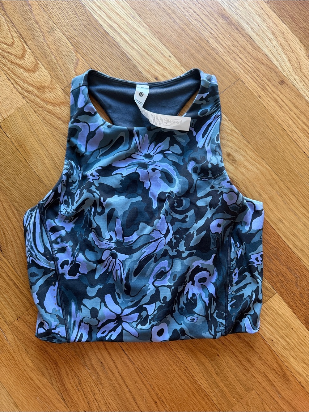 Lululemon Floral-Print High-Neck Tank Top - Blue/Purple
